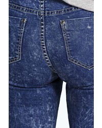 Boohoo Lara Acid Wash Ripped Knee Tube Jeans
