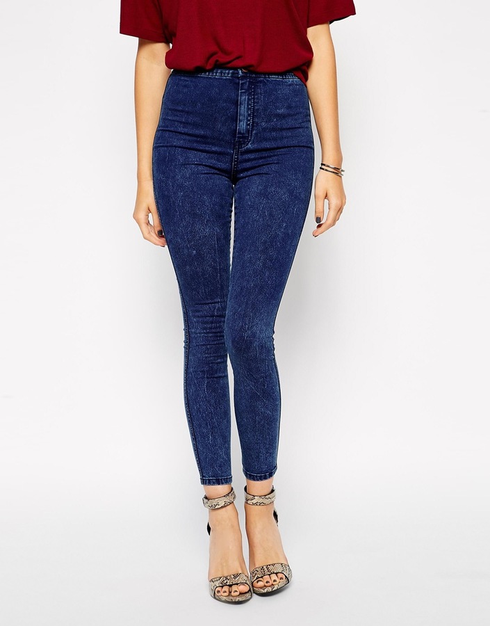 Buy Gia Curves by Westside Blue Acid-Wash Cropped Jeggings Online at best  price at TataCLiQ