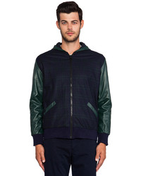 Navy and Green Bomber Jacket