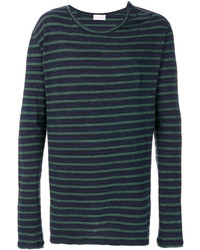 Navy and Green Crew-neck Sweater