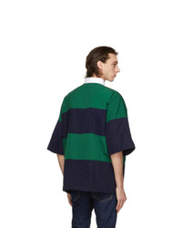 DSQUARED2 Navy And Green Rugby Polo