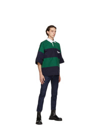 DSQUARED2 Navy And Green Rugby Polo