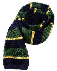The Tie Bar Knitted Accent Stripe Greennavygold