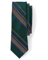 Lands' End Silk Melange Stripe Necktie Khaki