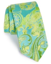 Navy and Green Paisley Tie