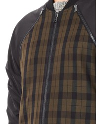 Wooyoungmi Contrast Sleeve Checked Bomber Jacket