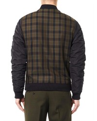 Wooyoungmi Contrast Sleeve Checked Bomber Jacket