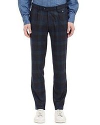 Navy and Green Plaid Chinos