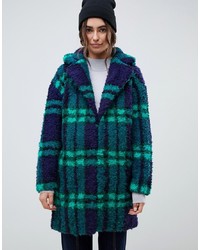 Navy and Green Plaid Coat