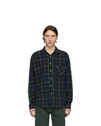 Noon Goons Navy And Green Check Sect Shirt