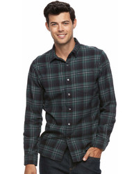 Apt. 9 Big Tall Modern Fit Plaid Brushed Flannel Button Down Shirt