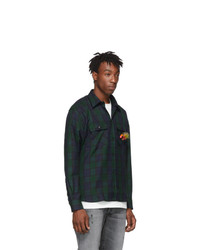 Golden Goose Black And Green Check Eiji Shirt