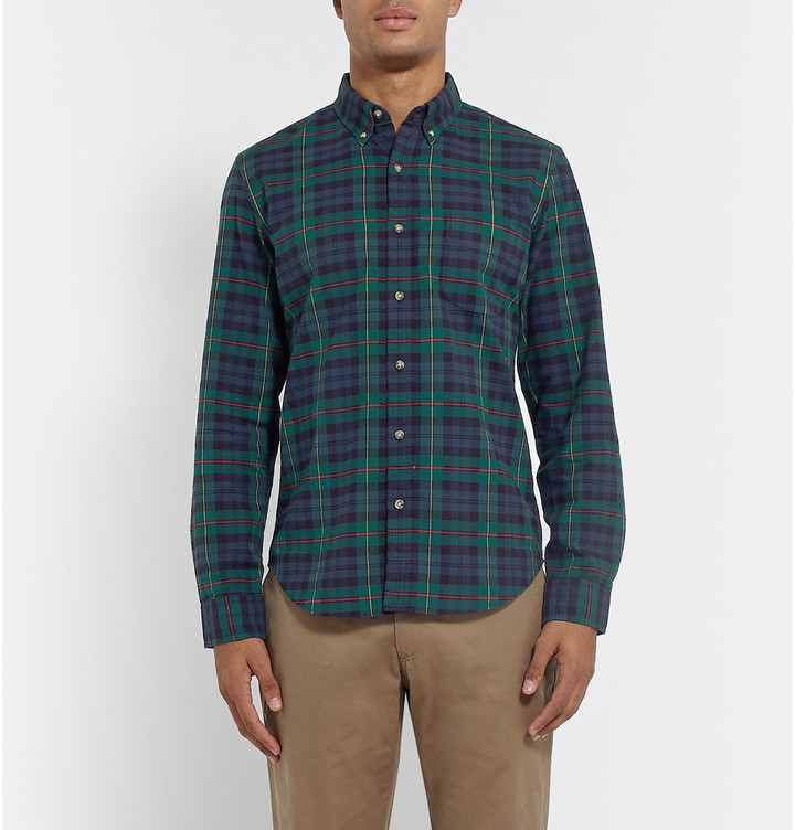 J.Crew Slim Fit Button Down Collar Checked Cotton Shirt, $75 | MR