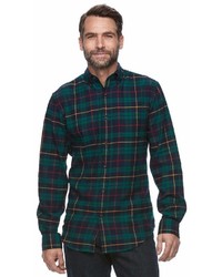 croft & barrow True Comfort Plaid Classic Fit Flannel Button Down Shirt