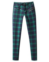 Navy and Green Plaid Pants
