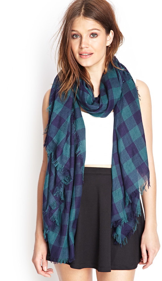 Forever 21 Plaid Frayed Edge Scarf, $7, Forever 21