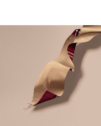 Burberry Reversible Check Cashmere And Block Colour Scarf