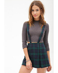 Forever 21 Pleated Plaid Suspender Dress