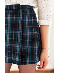 Urban Outfitters Ecote Plaid Inverted Pleat Mini Skirt