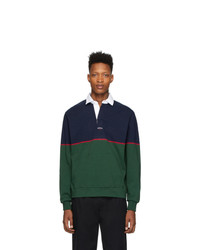 Navy and Green Polo Neck Sweater