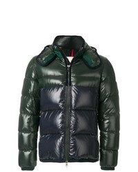 Navy and Green Puffer Jacket