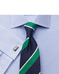 Charles Tyrwhitt Woven Green Linen Stripe Tie