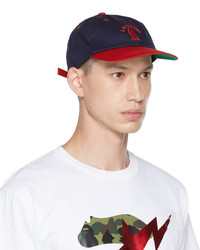 BAPE Navy Red Embroidered Cap