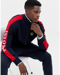 Polo Ralph Lauren Track Wacket With Sleeve Logo And Badging In Navy