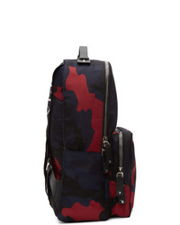 Valentino Navy And Red Garavani Camo Backpack
