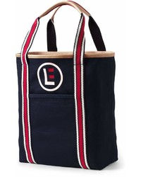 Navy and Red Canvas Tote Bag
