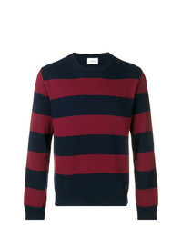 Navy and Red Crew-neck Sweater