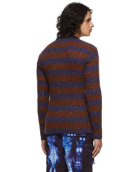 AGR Orange Purple Striped Mohair Sweater
