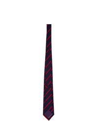 Ralph Lauren Purple Label Navy And Red Silk Striped Tie