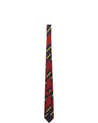 Drakes Navy Sandwich Stripe Neck Tie