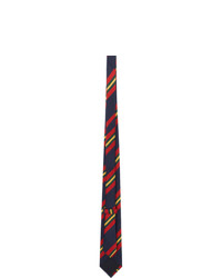 Drakes Red Sandwich Stripe Neck Tie