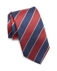 David Donahue Stripe Silk Tie In Navyred At Nordstrom