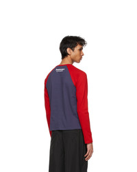 Marc Jacobs Navy And Red Heaven By Demon Raglan Long Sleeve T Shirt