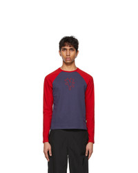 Marc Jacobs Navy And Red Heaven By Demon Raglan Long Sleeve T Shirt