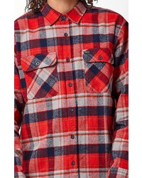 Brixton Bowery Plaid Flannel Long Sleeve Button Up Shirt