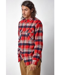 Brixton Bowery Plaid Flannel Long Sleeve Button Up Shirt