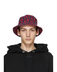 Navy and Red Print Bucket Hat