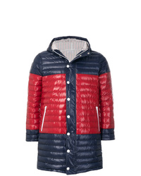 Navy and Red Quilted Overcoat