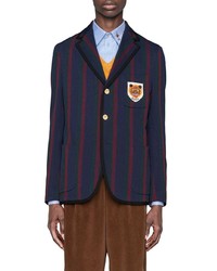 Gucci Striped Cotton Jacket With Patch