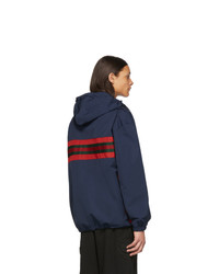 Gucci Navy And Red Technical Waterproof Jacket