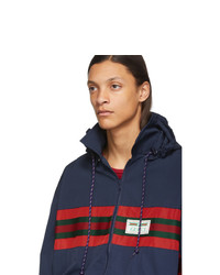 Gucci Navy And Red Technical Waterproof Jacket