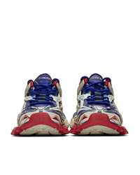 Balenciaga Blue And Red Track2 Sneakers