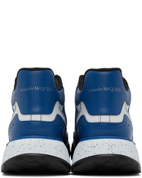 Alexander McQueen Blue White Court Sneakers