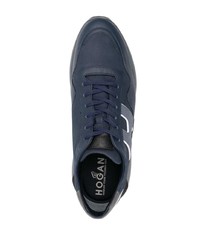 Hogan Embossed Logo Panelled Lace Up Sneakers