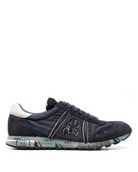 Premiata Lucy Distressed Low Top Panelled Sneakers