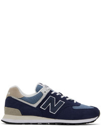 New Balance Navy 574 Sneakers